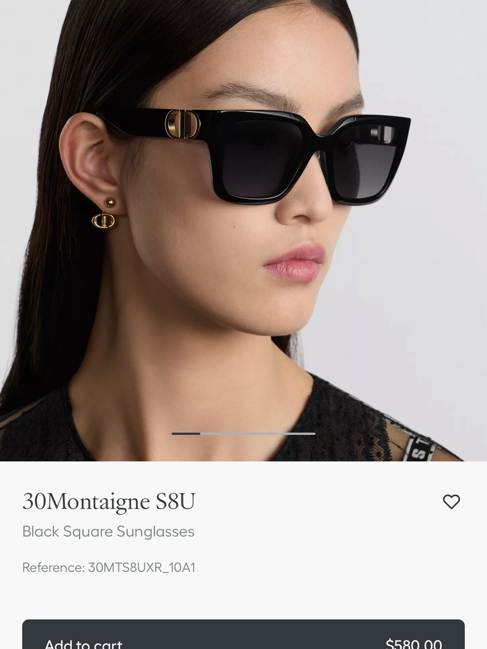 Dior 30 Montaigne Black Sunglasses with Gold Accents